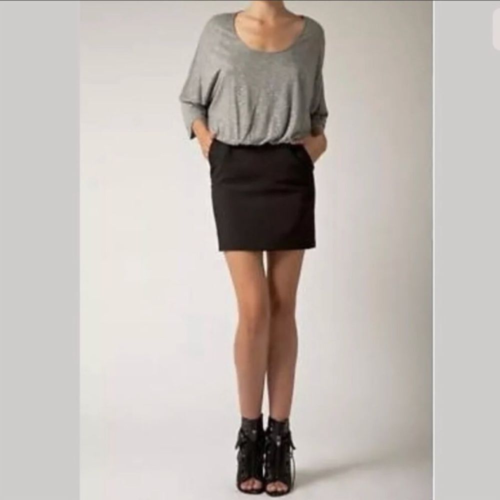 Black Halo Gwen Mini Dress Feminine Party Black Gray Chic Size XS NEW